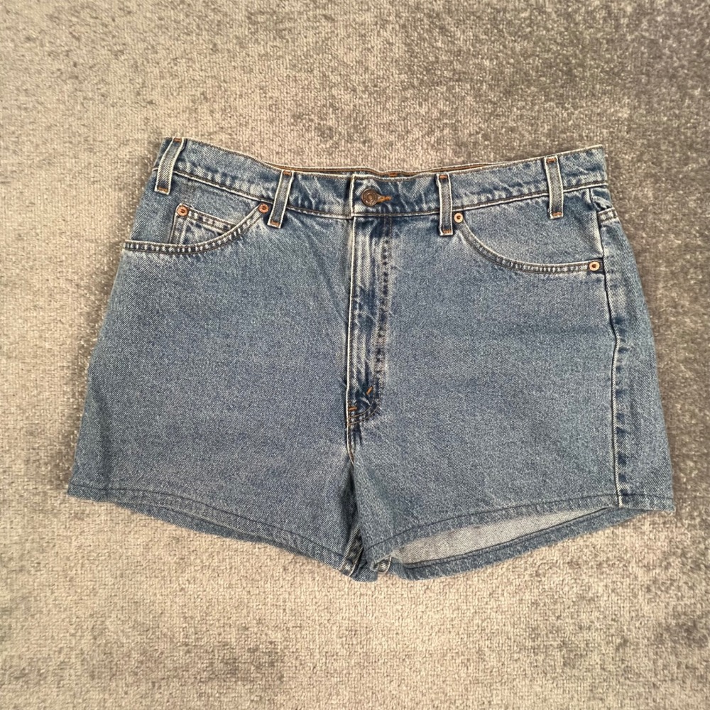 Vintage Levis 550 Orange Tab Relaxed Fit Denim Shorts Blue Size 38 1296 90s